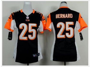 Women's NEW Bengals #25 Giovani Bernard Black Team Color NFL Elite jersey