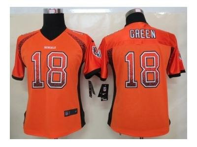 NEW women nfl jerseys cincinnati bengals #18 green orange(Elite drift fashion)