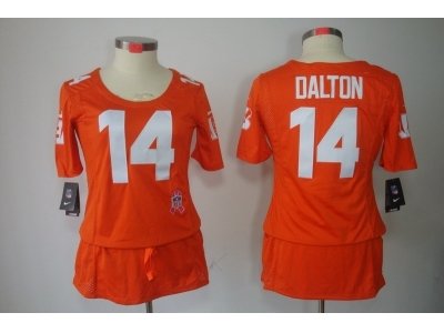 Womens NEW Cincinnati Bengals 14 Andy Dalton Elite breast Cancer Awareness Orange Jerseys