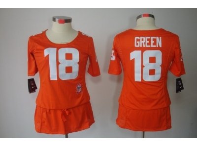 Womens NEW Cincinnati Bengals 18 A.J. Green Elite breast Cancer Awareness Orange Jerseys