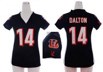 NEW women nfl Cincinnati Bengals #14 Andy Dalton black jerseys(draft him ii top)