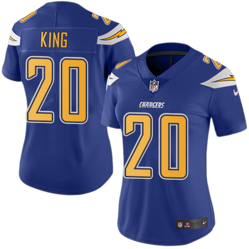 Nike Chargers #20 Desmond King Electric Blue Women's Stitched NFL Limited Rush Jersey Nike Chargers #20 Desmond King Electric Blue Women's Stitched NFL Limited Rush Jersey