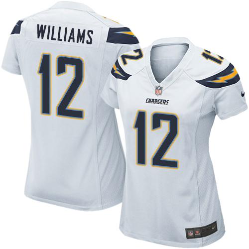 Nike Chargers #12 Mike Williams White Women's Stitched NFL New Elite Jersey Nike Chargers #12 Mike Williams White Women's Stitched NFL New Elite Jersey