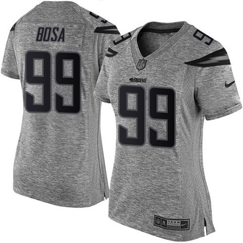 Nike Chargers #99 Joey Bosa Gray Women's Stitched NFL Limited Gridiron Gray Jerse Nike Chargers #99 Joey Bosa Gray Women's Stitched NFL Limited Gridiron Gray Jerse