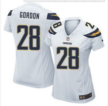 Women NEW Chargers #28 Melvin Gordon White Stitched NFL New Elite Jersey Women NEW Chargers #28 Melvin Gordon White Stitched NFL New Elite Jersey