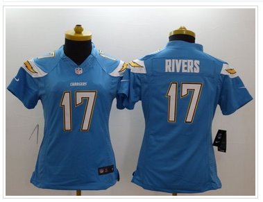 Women's NEW Chargers #17 Philip Rivers Electric Blue Alternate NFL New Limited Jersey