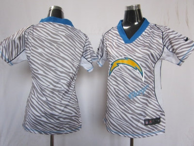 NEW Women San Diego Chargers blank jerseys(fem fan zebra)