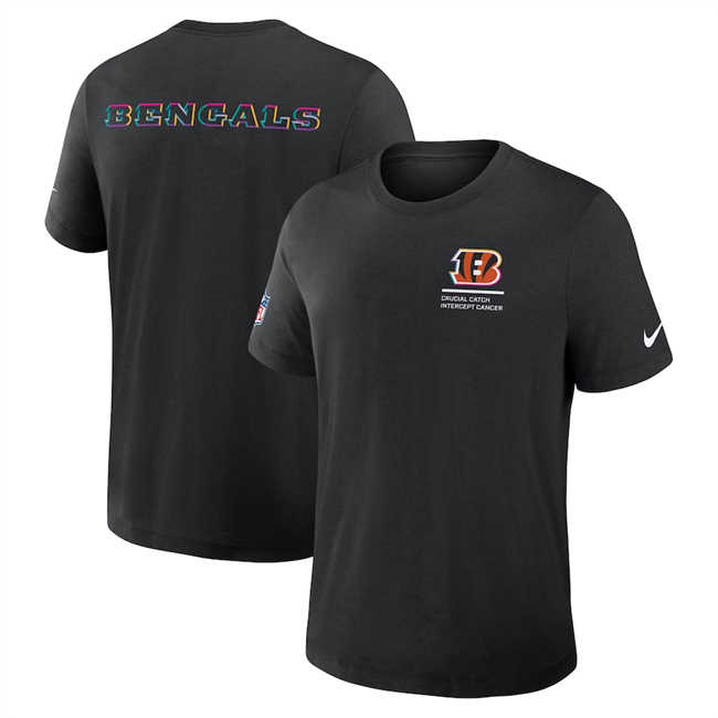 Men's Cincinnati Bengals Black 2025 Crucial Catch Tri-Blend Dri-FIT T-Shirt