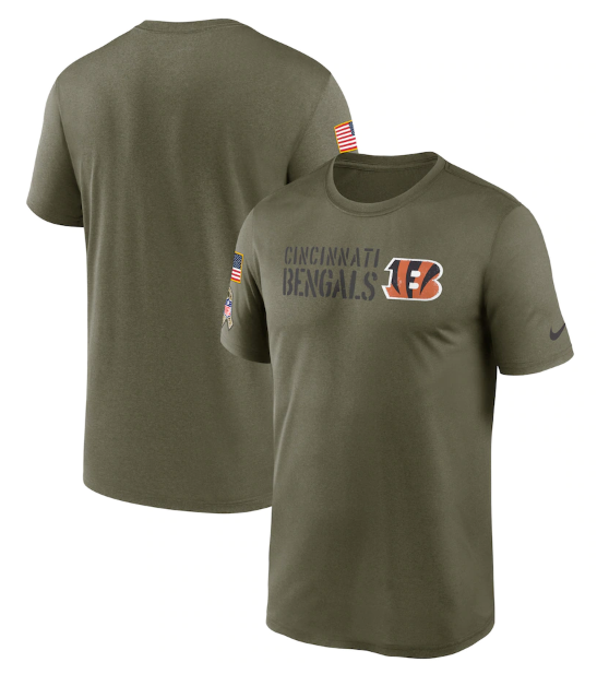 Men's Cincinnati Bengals Olive 2022 Salute To Service Legend Team T-Shirt