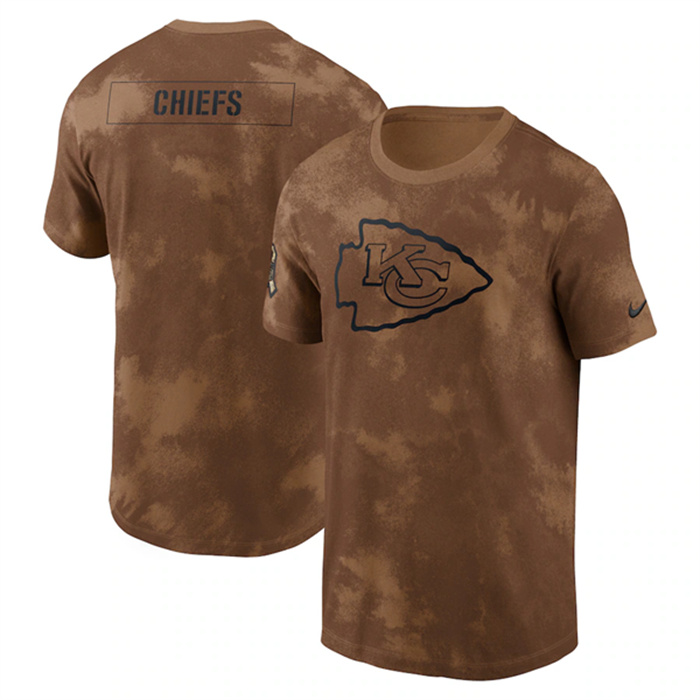 Men's Kansas City Chiefs 2023 Brown Salute To Service Sideline T-Shirt Men's Kansas City Chiefs 2023 Brown Salute To Service Sideline T-Shirt