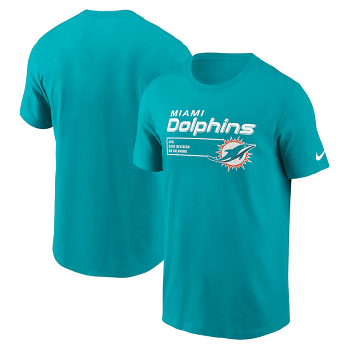 Men's Miami Dolphins Aqua Division Essential T-Shirt Men's Miami Dolphins Aqua Division Essential T-Shirt