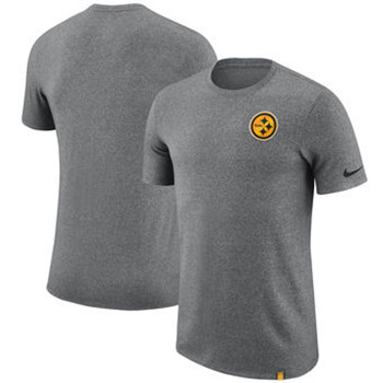Pittsburgh Steelers Nike Marled Patch T-Shirt - Heathered Gray