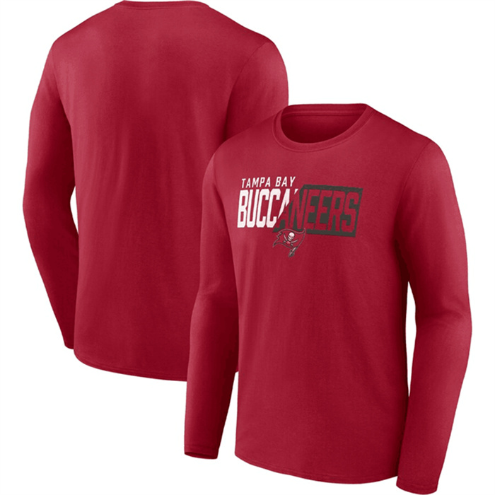 Men's Tampa Bay Buccaneers Red One Two Long Sleeve T-Shirt Men's Tampa Bay Buccaneers Red One Two Long Sleeve T-Shirt