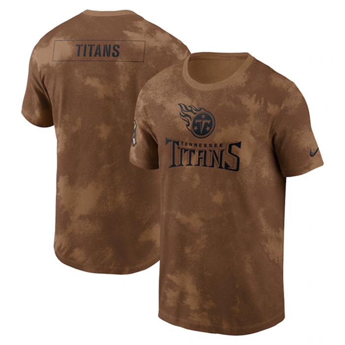 Men's Tennessee Titans 2023 Brown Salute To Service Sideline T-Shirt Men's Tennessee Titans 2023 Brown Salute To Service Sideline T-Shirt