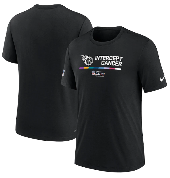 Men's Tennessee Titans 2022 Black Crucial Catch Performance T-Shirt Men's Tennessee Titans 2022 Black Crucial Catch Performance T-Shirt