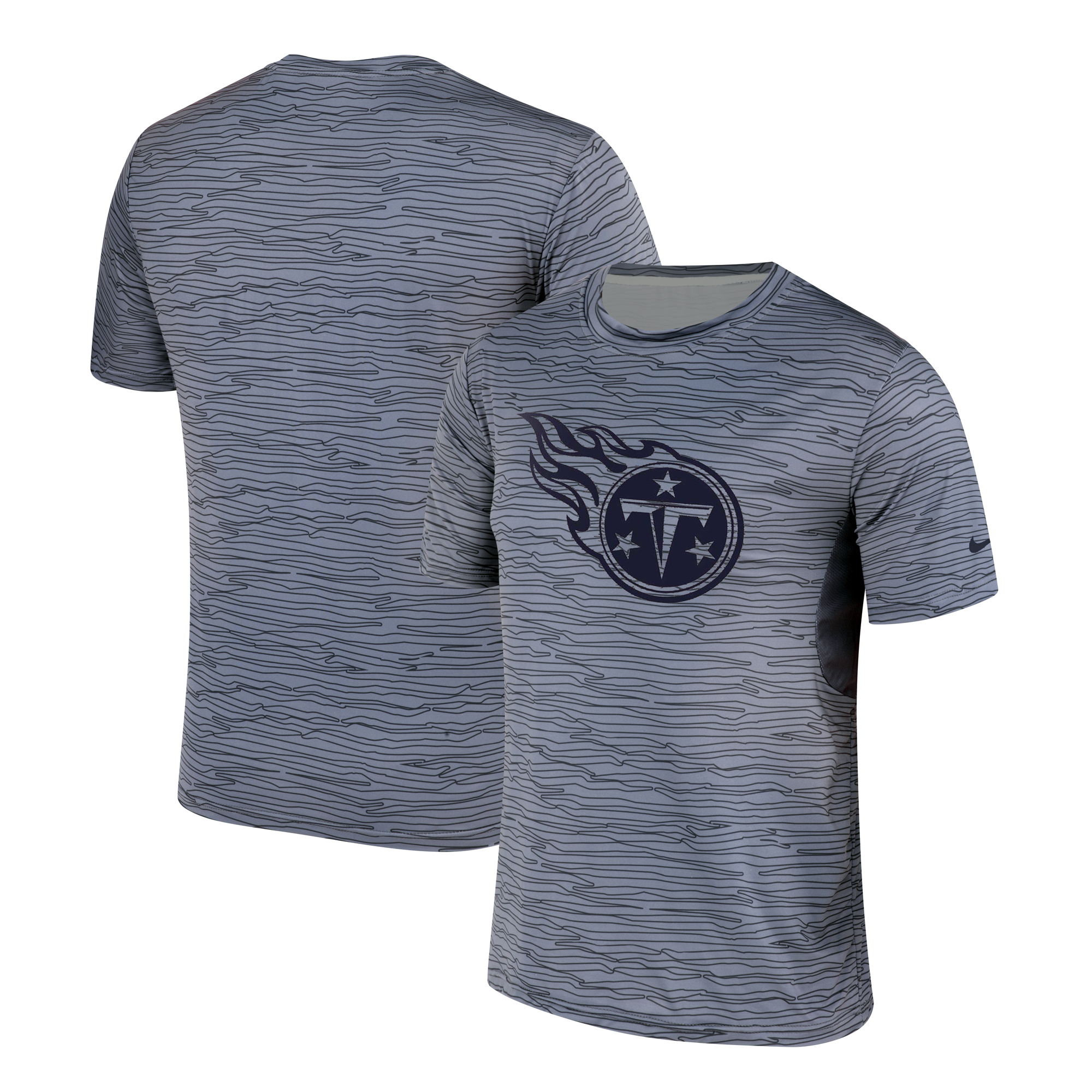 Tennessee Titans Nike Gray Black Striped Logo Performance T-Shirt Tennessee Titans Nike Gray Black Striped Logo Performance T-Shirt