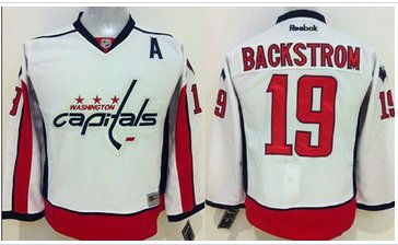 Youth Washington Capitals #19 Nicklas Backstrom White Stitched NHL Jersey
