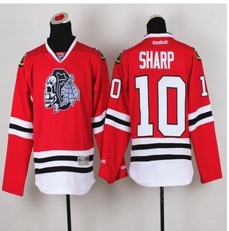 Youth Chicago Blackhawks #10 Patrick Sharp Red(White Skull) Stitched NHL Jersey