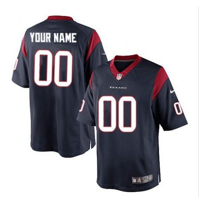 Men's Nike Houston Texans Customized Limited Navy Blue Team Color NFL Jersey