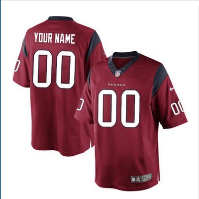 Men's Nike Houston Texans Customized Limited Red Alternate NFL Jersey