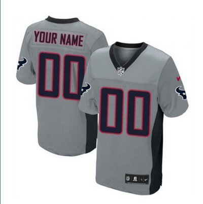 Men's Nike Houston Texans Customized Limited Grey Shadow NFL Jersey