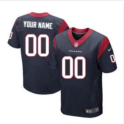 Men's Nike Houston Texans Customized Elite Navy Blue Team Color NFL Jersey