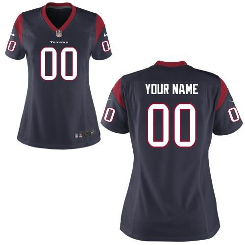 Women's Nike Houston Texans Customized Game Team D.blue Jerseys