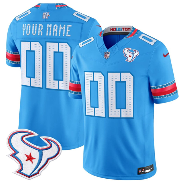 Men's Houston Texans Active Player Custom Blue 2026 F.U.S.E. 'HOUSTON US' Rivalries Collection Limited Stitched Football Jersey