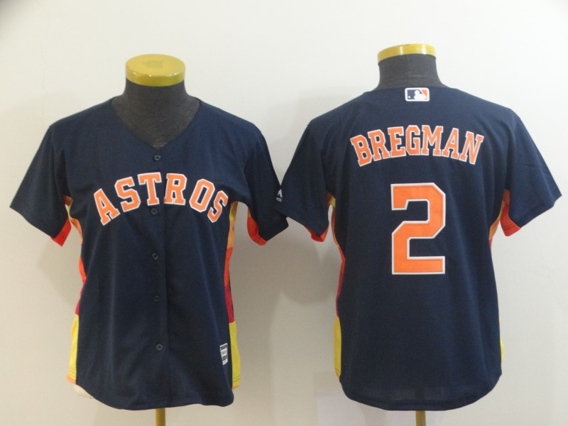 Astros 2 Alex Bregman Navy Women Cool Base Jersey