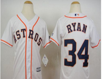 Youth Houston Astros #34 Nolan Ryan White Cool Base Stitched Baseball Jersey