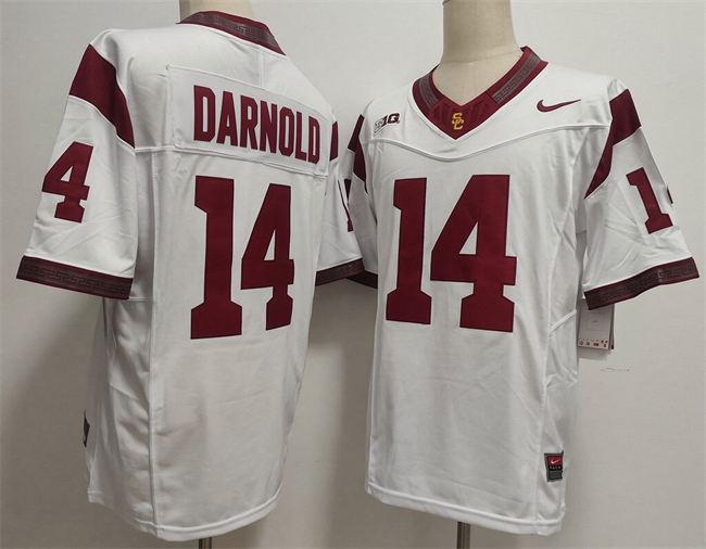 Men's USC Trojans #14 Sam Darnold 2025 F.U.S.E. White Stitched Jersey