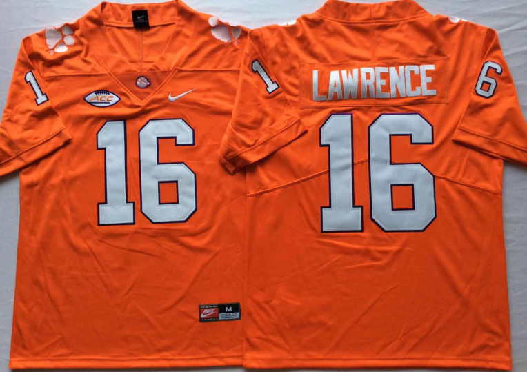 Clemson Tigers 16 Trevor Lawrence Orange Nike College Football Jersey Clemson Tigers 16 Trevor Lawrence Orange Nike College Football Jersey