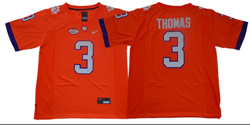 Tigers #3 Xavier Thomas Orange Limited Stitched College Jersey