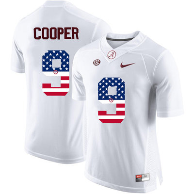 Alabama Crimson Tide 9 Amari Cooper White USA Flag College Limited Jersey