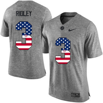 Alabama Crimson Tide 3 Calvin Ridley Gray USA Flag College Limited Jersey