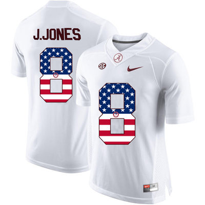 Alabama Crimson Tide 8 Julio Jones White USA Flag College Limited Jersey