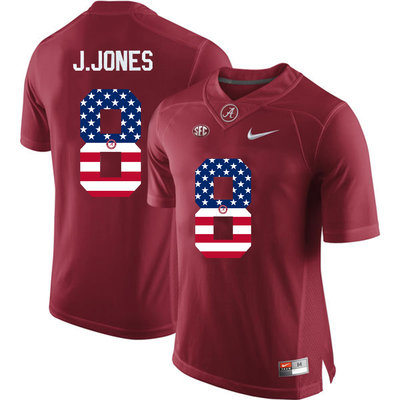 Alabama Crimson Tide 8 Julio Jones Red USA Flag College Limited Jersey