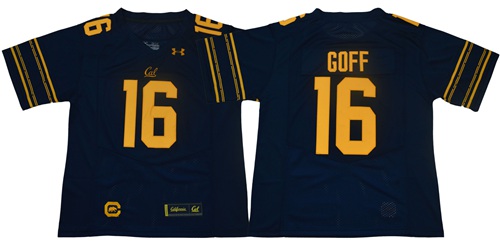 Golden Bears #16 Jared Goff Navy Blue Under Armour Premier Stitched