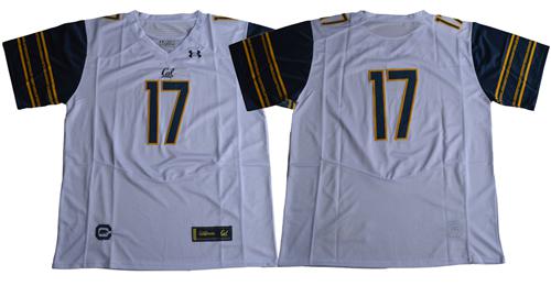 Golden Bears #17 White Under Armour Premier Stitched NCAA Jersey