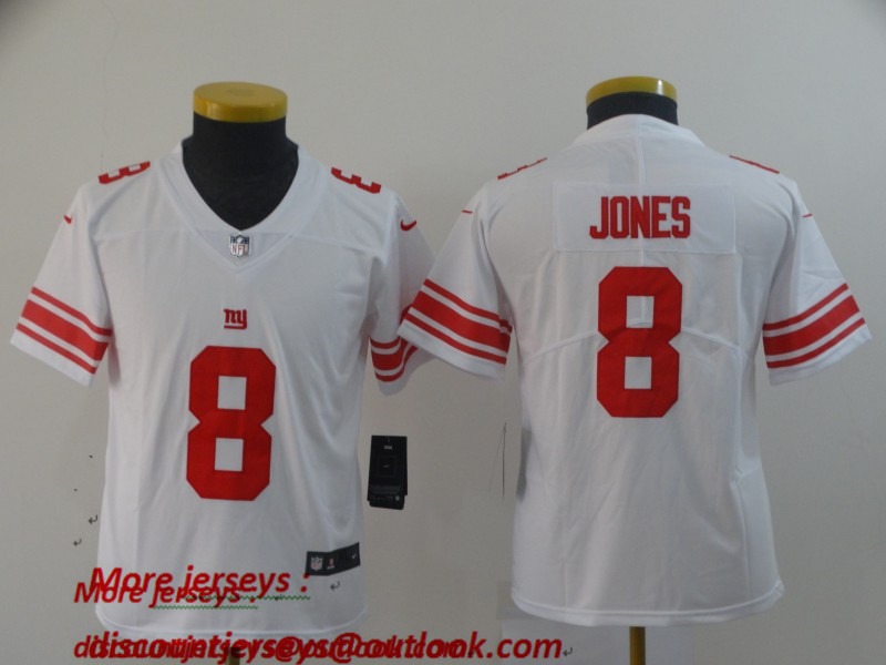 Youth Nike Giants 8 Daniel Jones White Youth Vapor Untouchable Limited Jersey