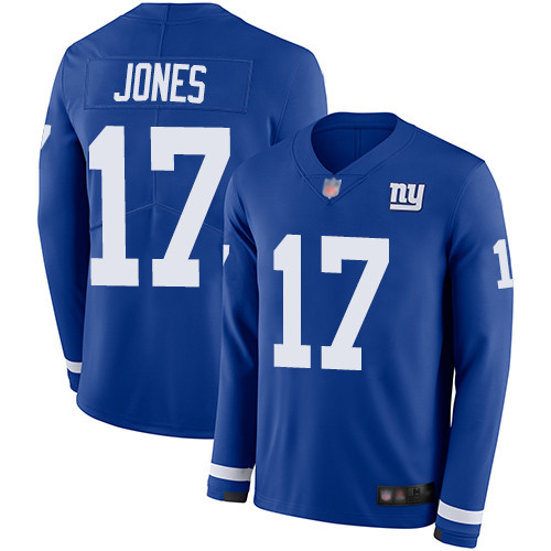 Giants #17 Daniel Jones Royal Blue Team Color Youth Stitched Football Limited Therma Long Sleeve Jersey Giants #17 Daniel Jones Royal Blue Team Color Youth Stitched Football Limited Therma Long Sleeve Jersey