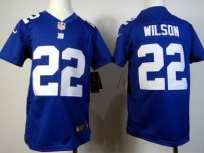 Youth NEW New York Giants 22 Wilson Blue Jerseys