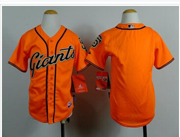 Youth Baseball Giants Blank Orange Alternate Stitched Jersey