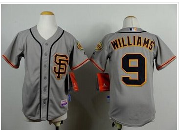 Youth MLB Giants #9 Matt Williams Grey Road 2 Cool Base Jersey