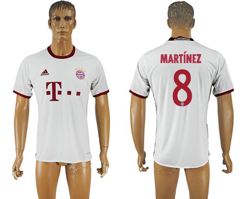 Bayern Munchen #8 Martinez White Soccer Club Jersey