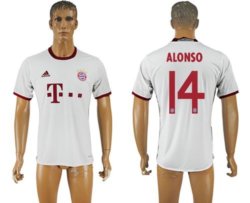 Bayern Munchen #14 Alonso White Soccer Club Jersey
