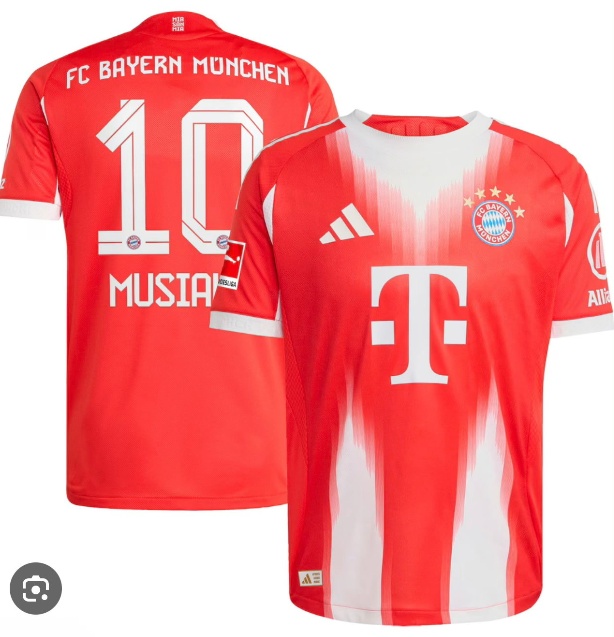 2025-26 Bayern Munich Jamal Musiala 10 Home Jersey