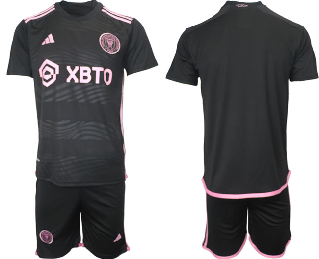 Men's Inter Miami CF Custom 2023 24 Black Away Soccer Jersey Suit ·