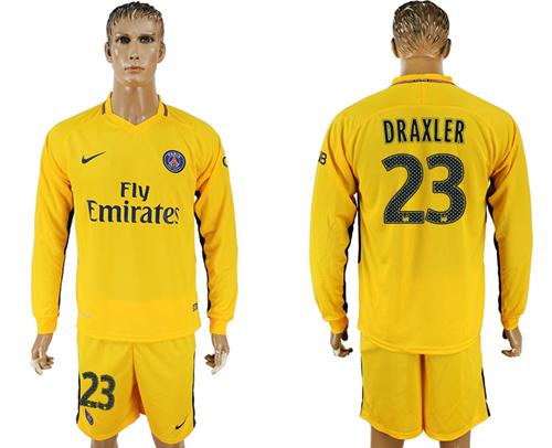 Paris Saint-Germain #23 Draxler Away Long Sleeves Soccer Club Jersey Paris Saint-Germain #23 Draxler Away Long Sleeves Soccer Club Jersey