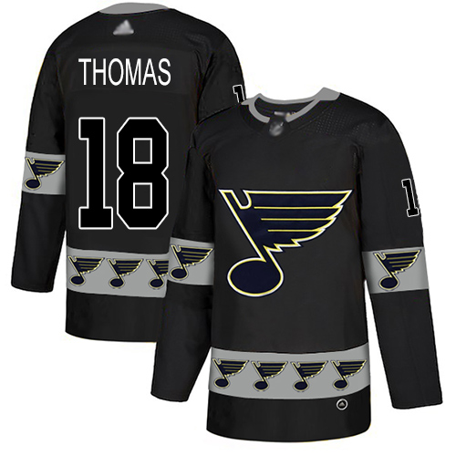 Blues #18 Robert Thomas Black Authentic Team Logo Fashion Stitched Hockey Jersey Blues #18 Robert Thomas Black Authentic Team Logo Fashion Stitched Hockey Jersey